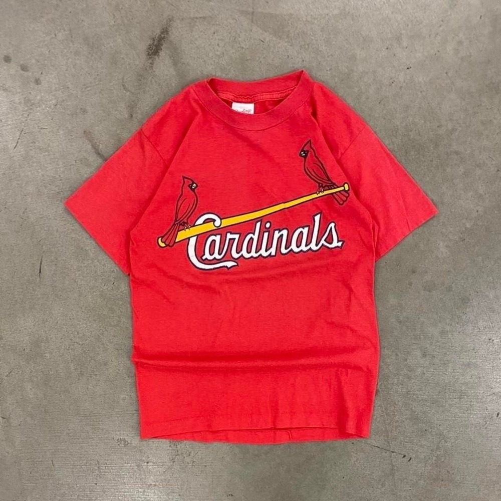 Vintage‎ 80s St. Louis Cardinals Rawlings MLB Baseball Red Single Stitch Shirt M